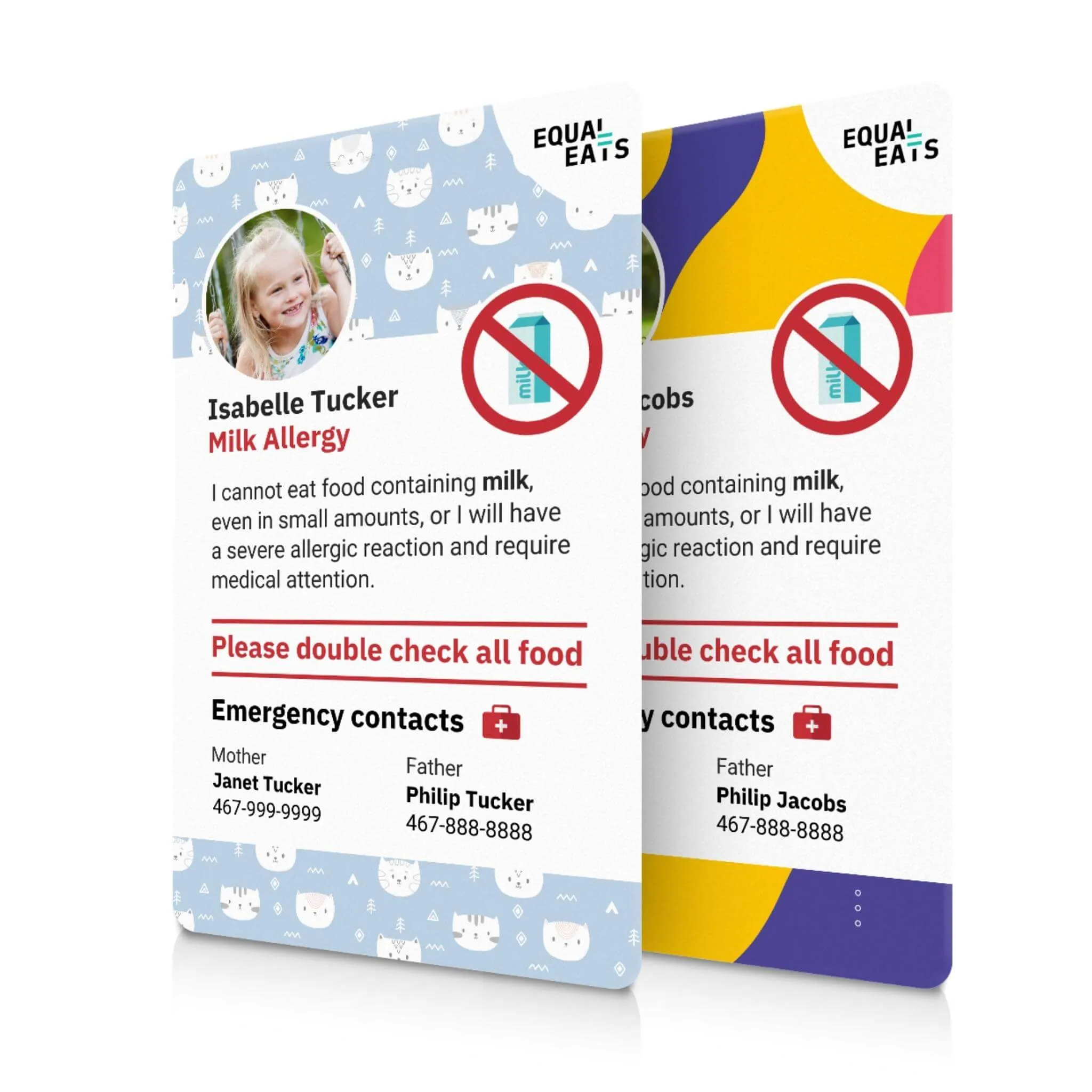 Milk Allergy ID Card