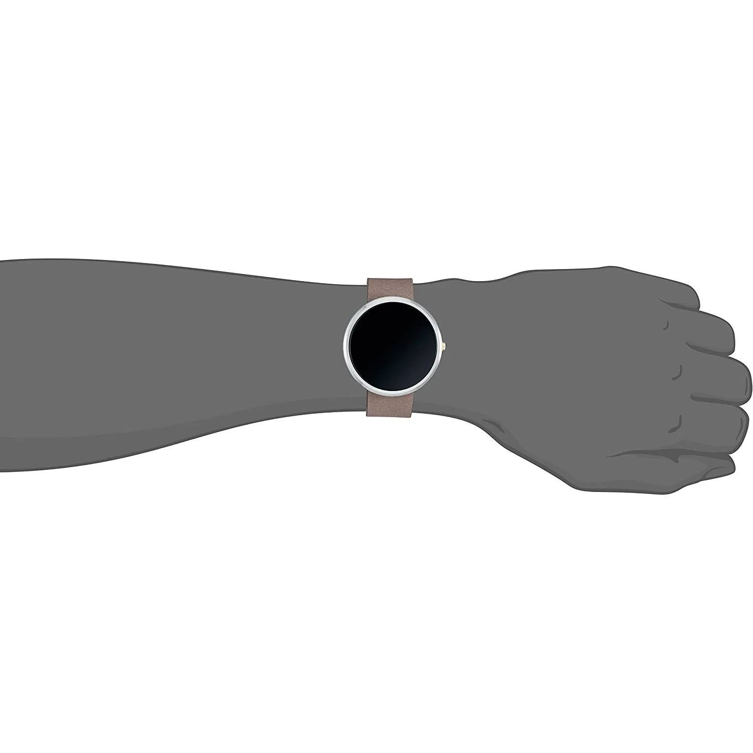 Motorola Moto 360 - Stone Grey Leather Smart Watch