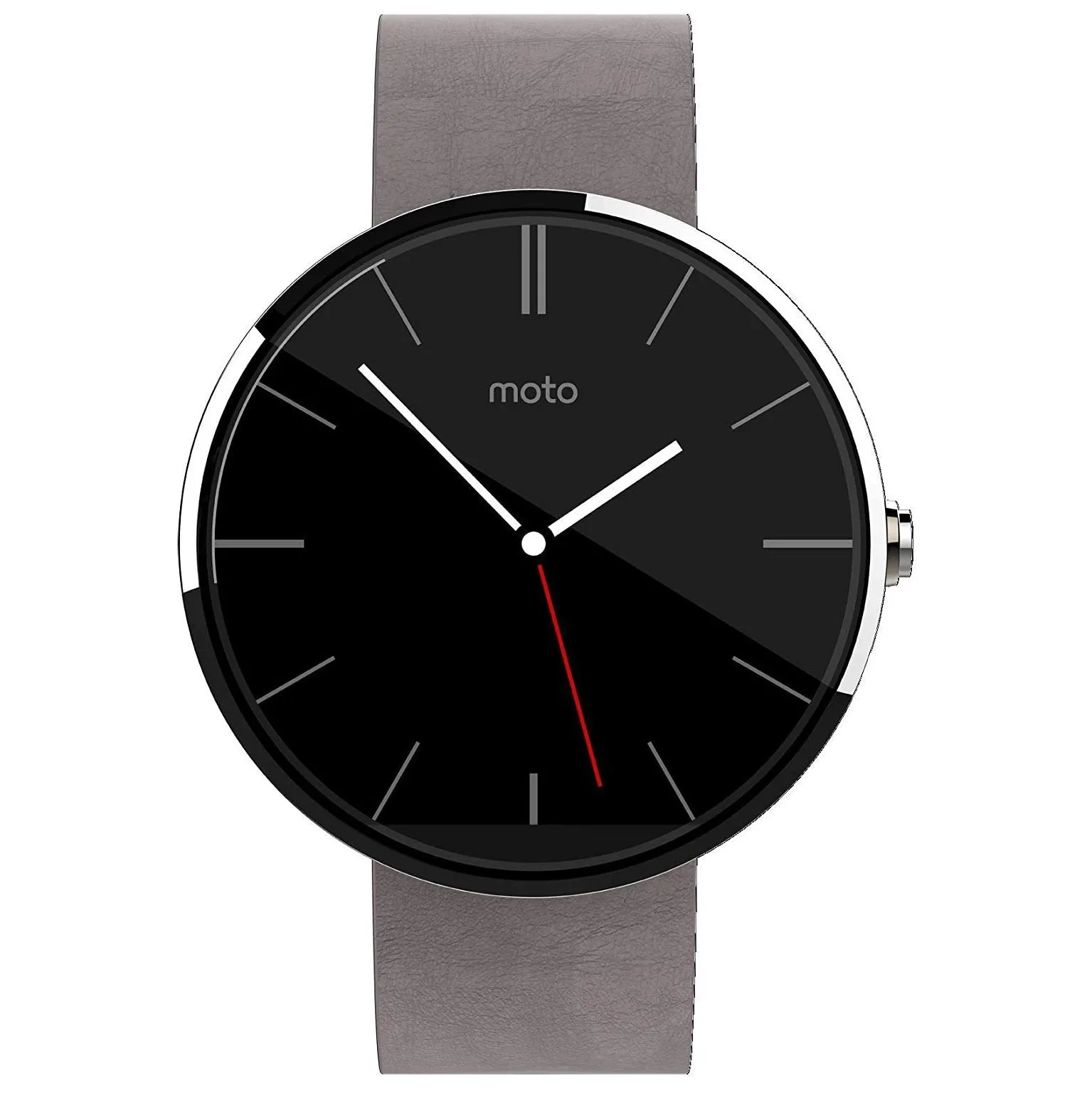 Motorola Moto 360 - Stone Grey Leather Smart Watch