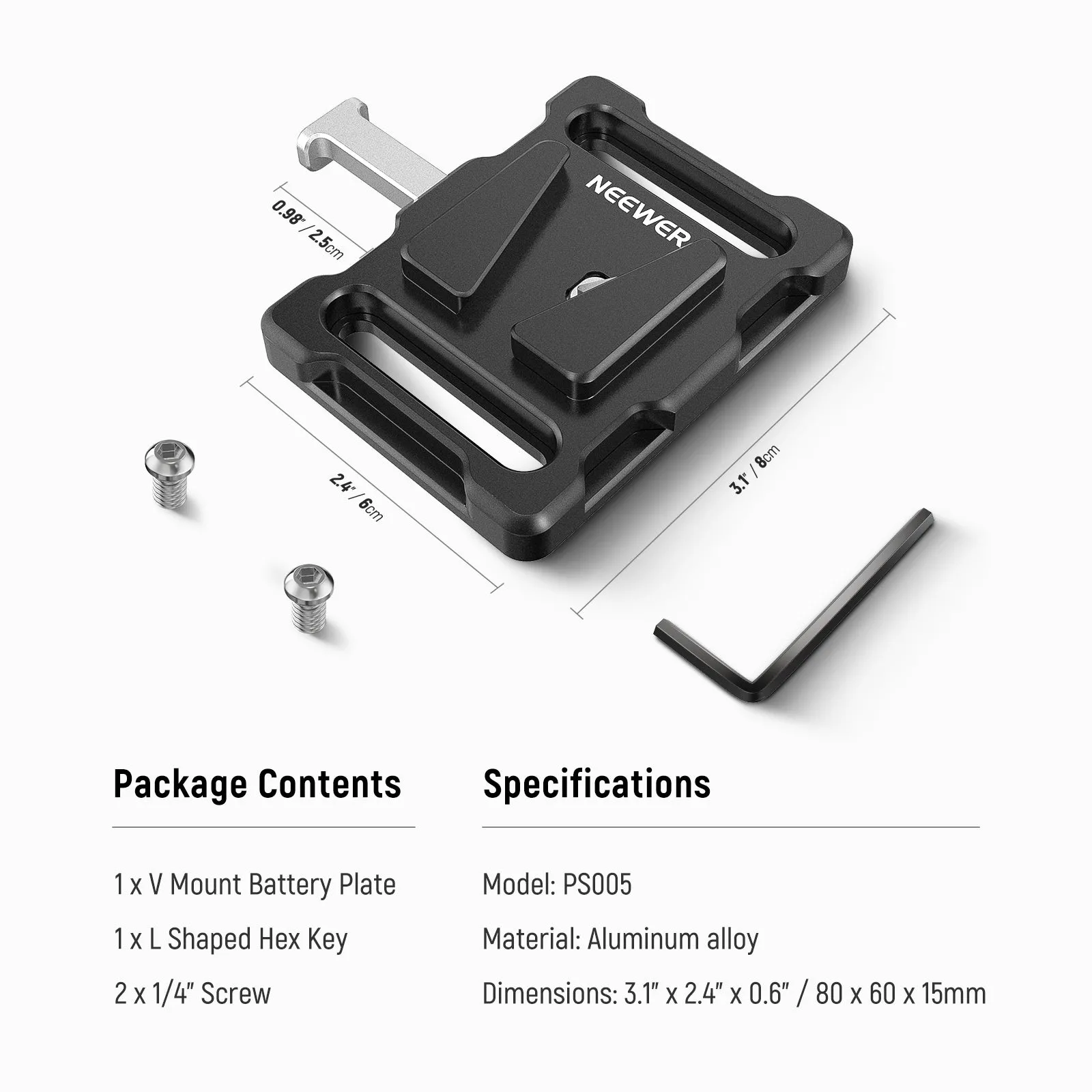 NEEWER PS005 Mini V Mount Battery Plate
