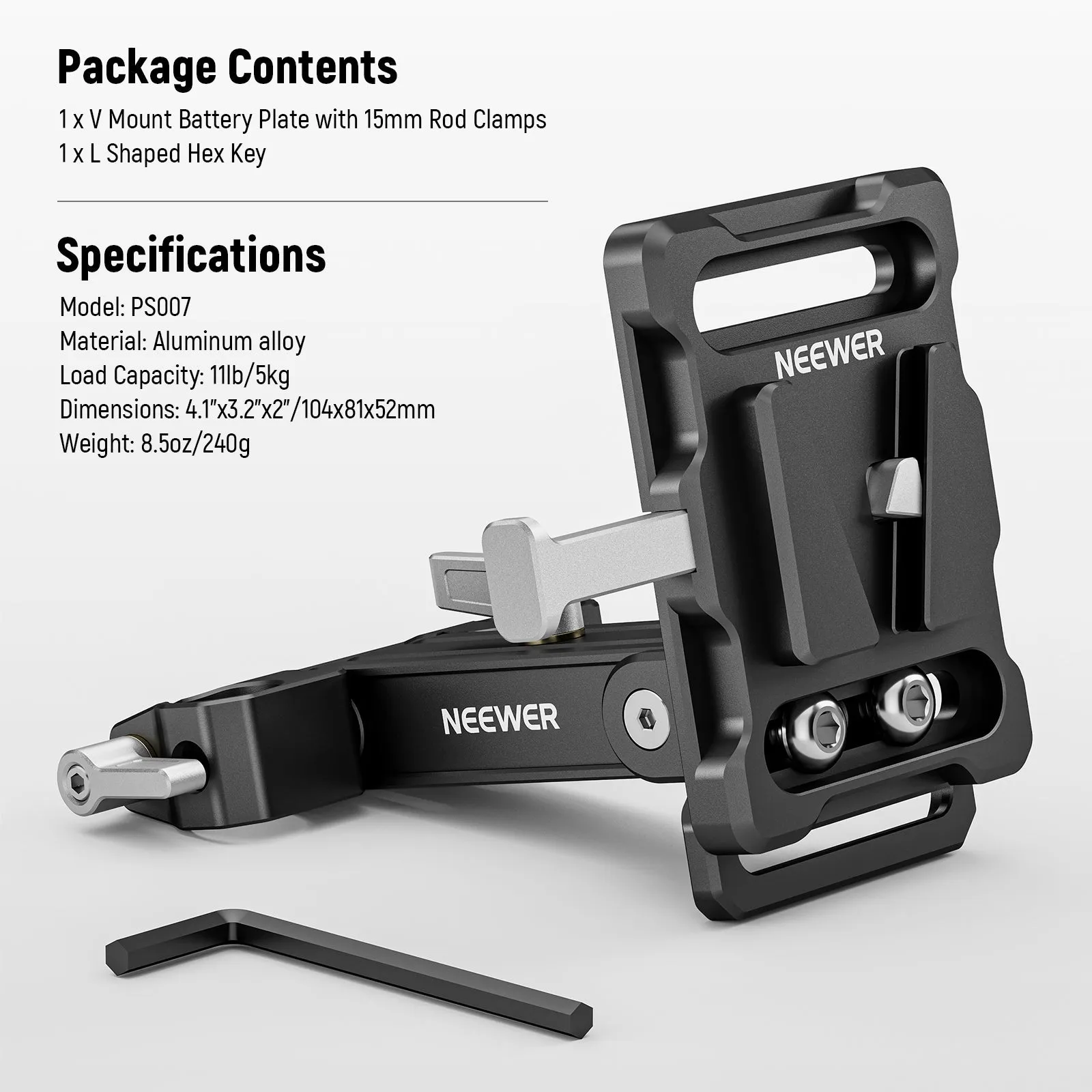 NEEWER PS007 V Mount V Lock Battery Mounting Plate