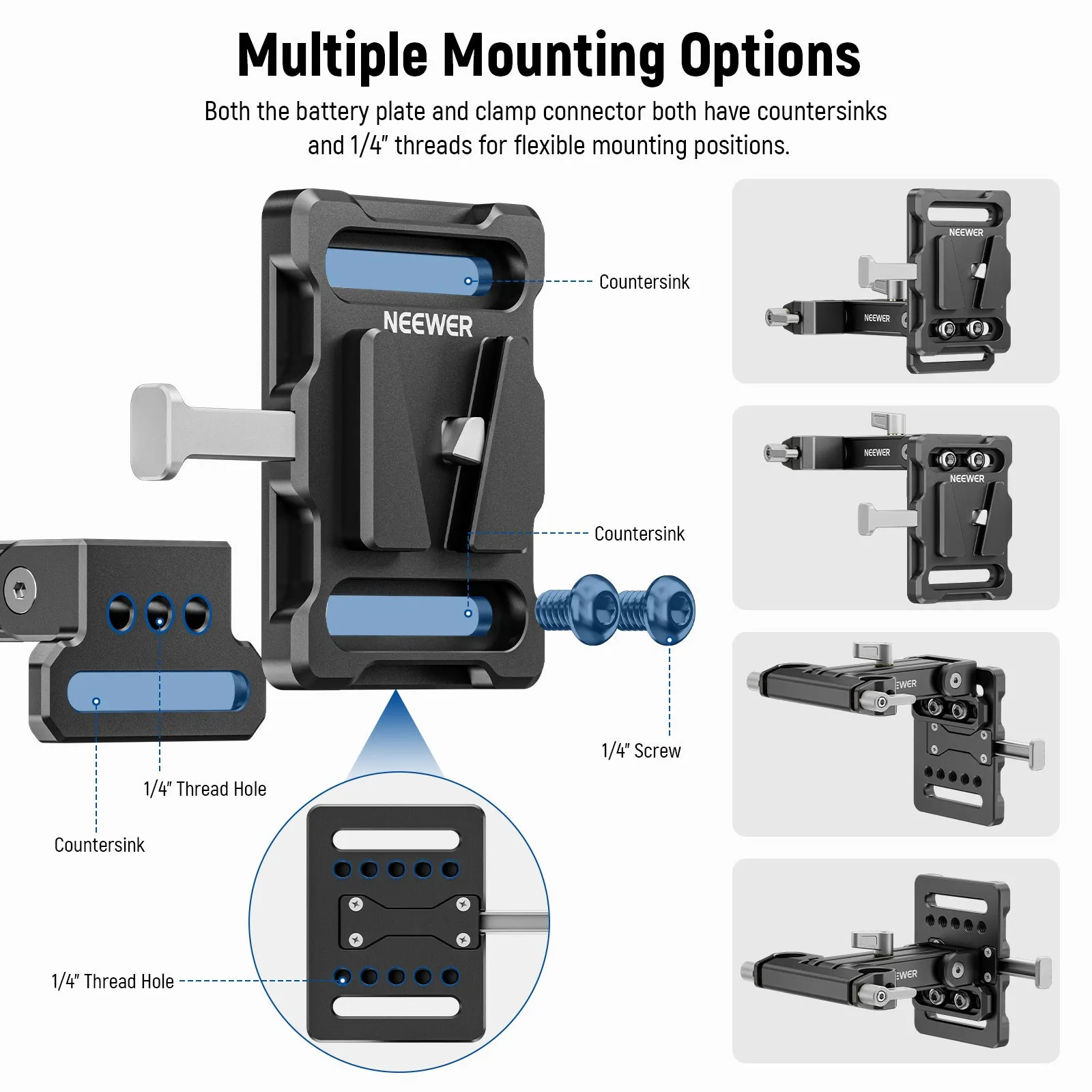 NEEWER PS007 V Mount V Lock Battery Mounting Plate