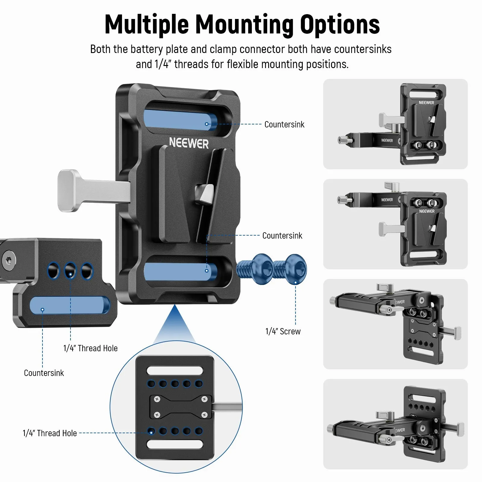 NEEWER PS007 V Mount V Lock Battery Mounting Plate