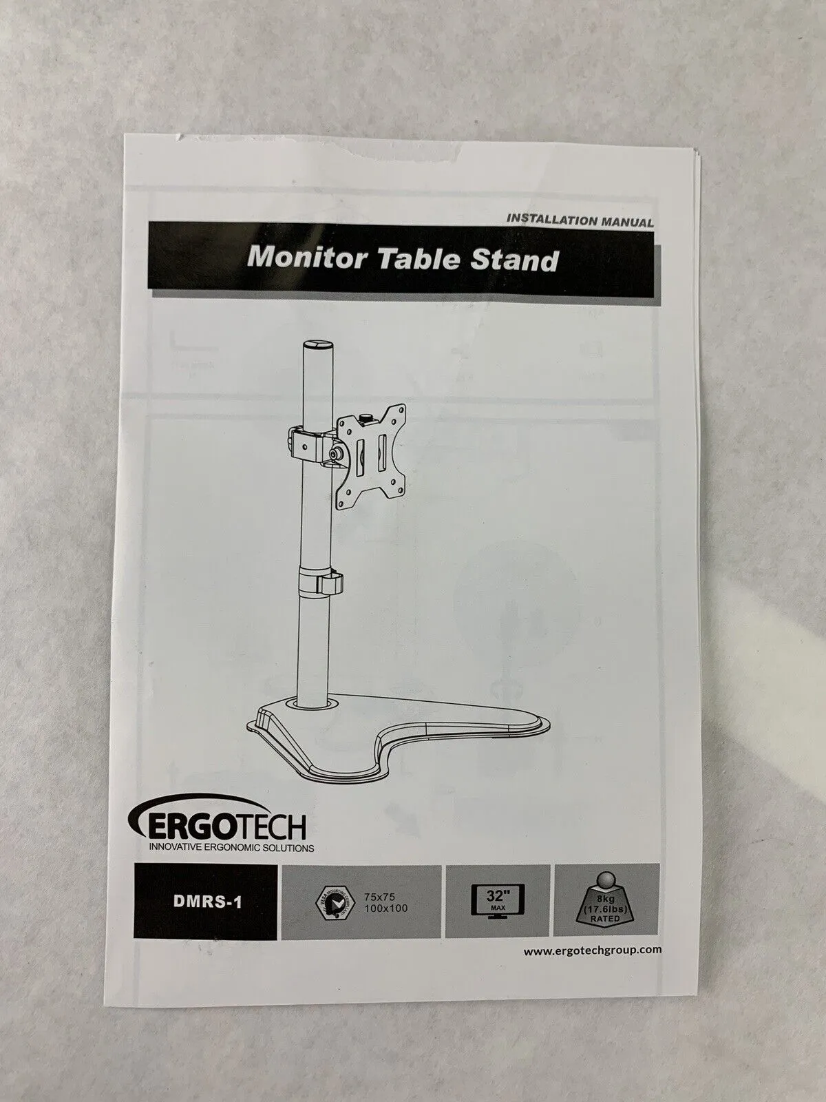 New Openbox Ergotech DMRS-1 Single Monitor Stand Black  32"