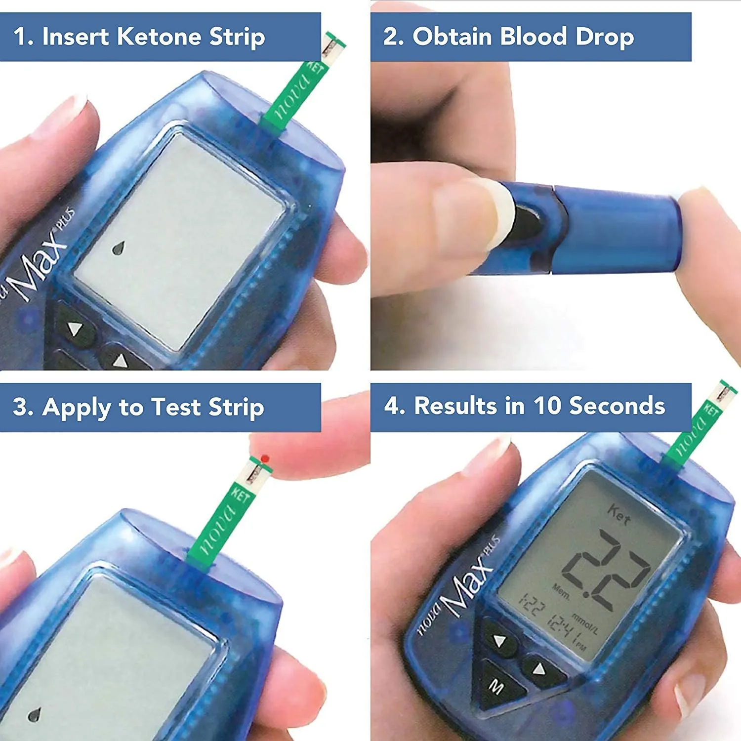 Nova Max Plus Meter For Ketone And Blood Glucose Testing