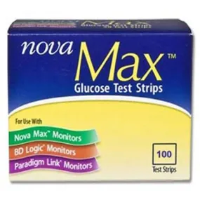 NovaMax Glucose Test Strips - 100ct.