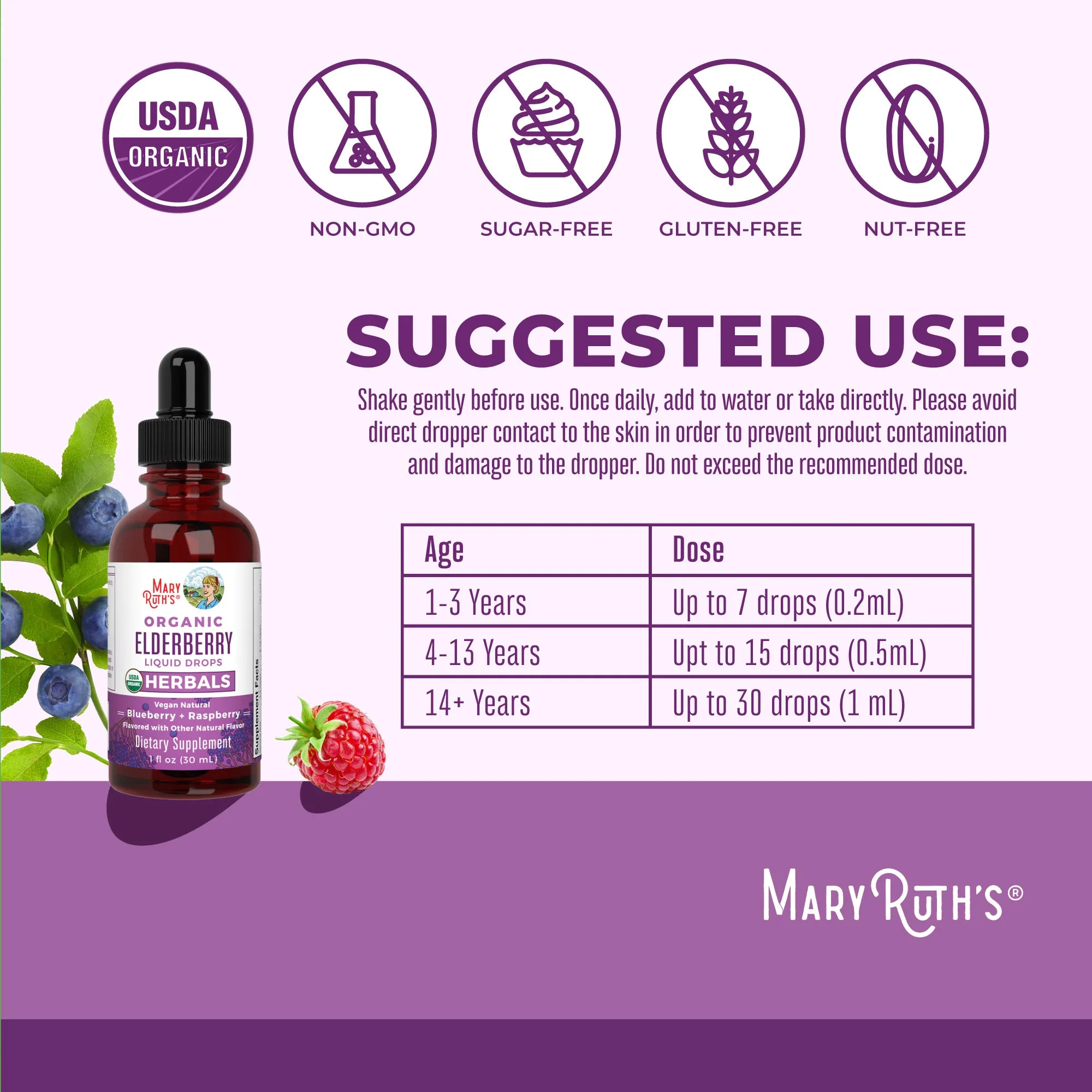 Organic Elderberry Liquid Drops