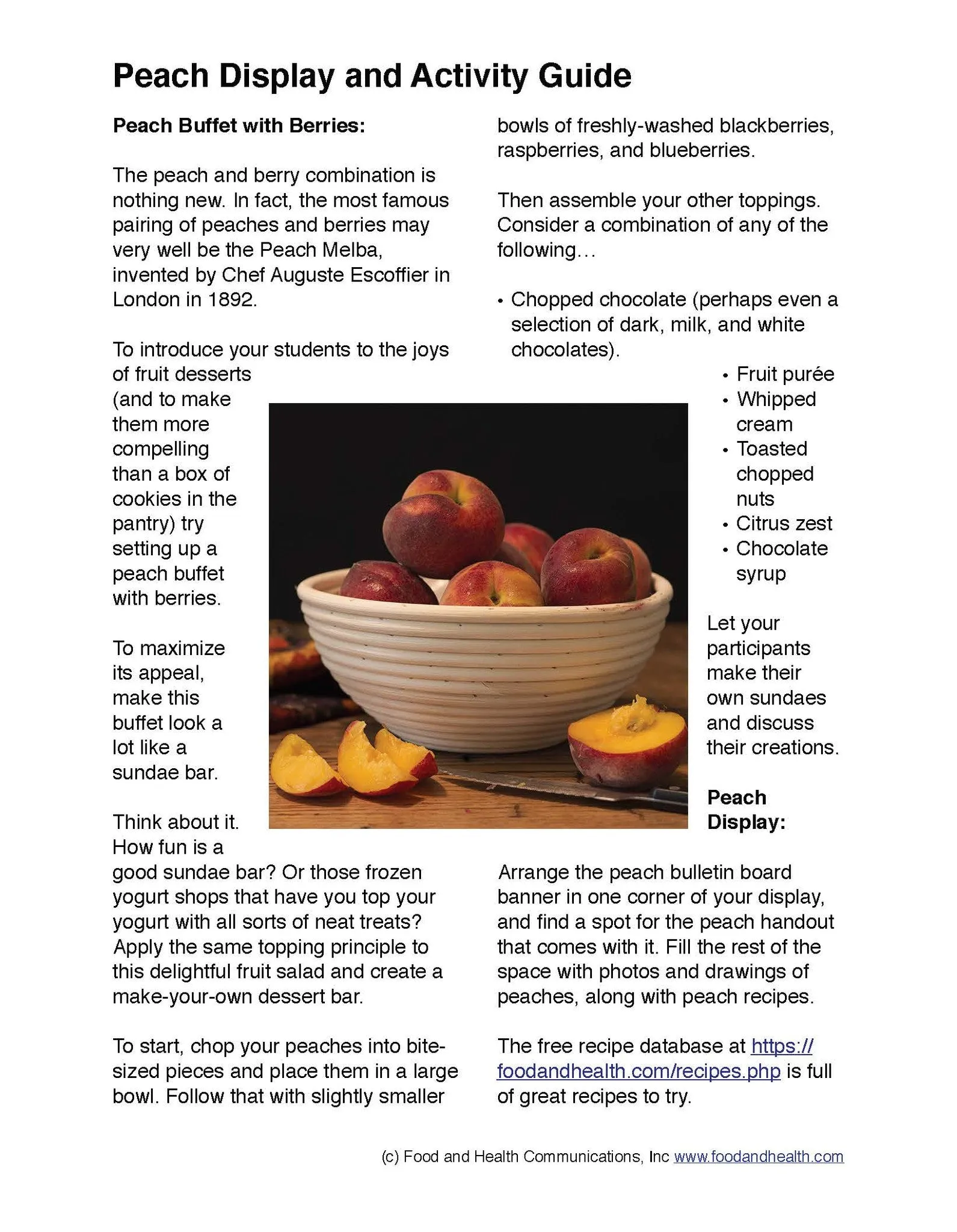 Peaches 24" Square Banner for Bulletin Boards and Walls