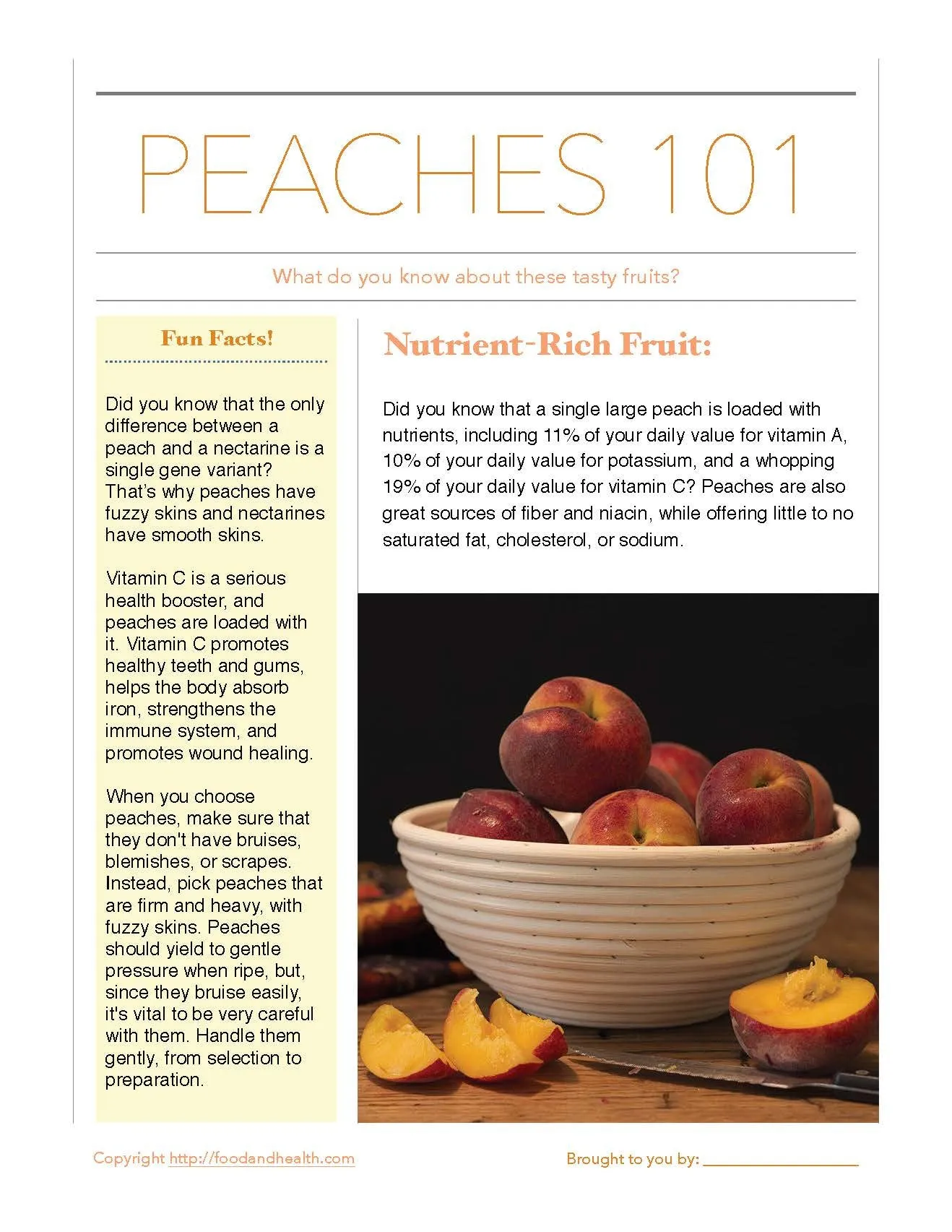 Peaches 24" Square Banner for Bulletin Boards and Walls