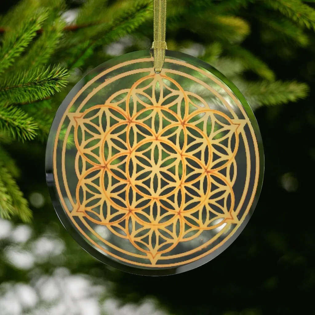 Pewter Snowflake Flower of Life Silver/Gold Sacred Geometry Ornament,Gift for Birthday/Christmas/Meditation/Housewarming/Graduation/Yoga Rm
