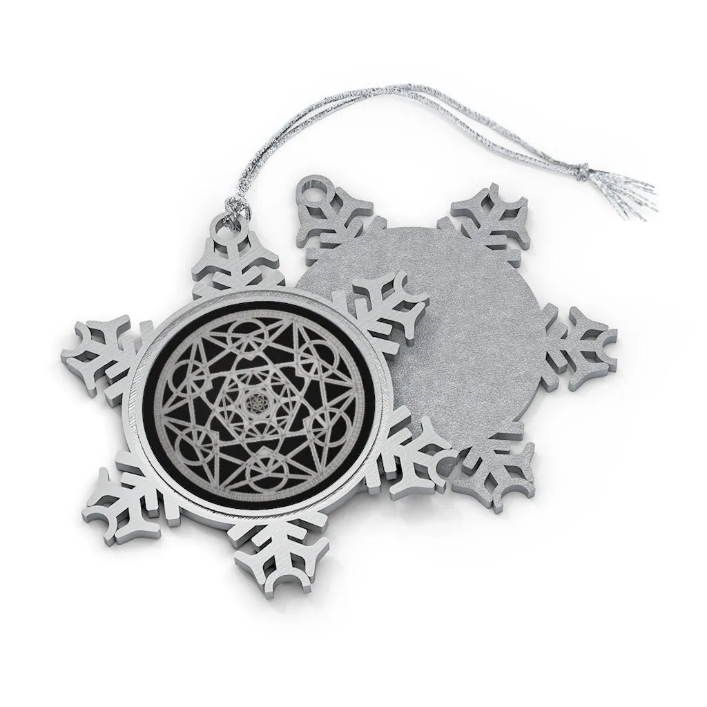 Pewter Snowflake Metatron Cube Silver/Gold Sacred Geometry Ornament,Gift for Birthday/Christmas/Meditation/Housewarming/Graduation/Yoga