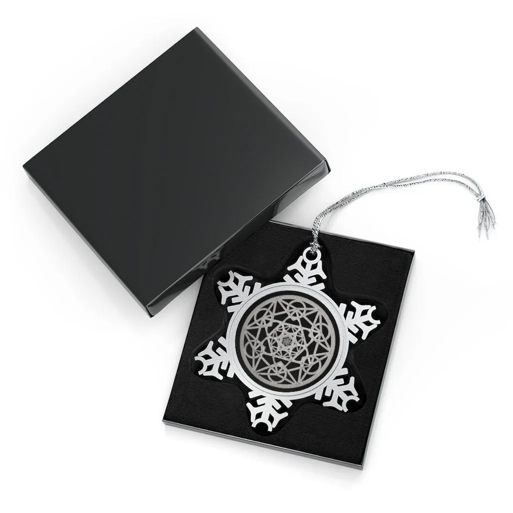 Pewter Snowflake Metatron Cube Silver/Gold Sacred Geometry Ornament,Gift for Birthday/Christmas/Meditation/Housewarming/Graduation/Yoga