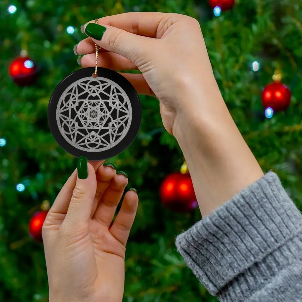 Pewter Snowflake Metatron Cube Silver/Gold Sacred Geometry Ornament,Gift for Birthday/Christmas/Meditation/Housewarming/Graduation/Yoga