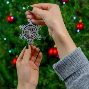 Pewter Snowflake Metatron Cube Silver/Gold Sacred Geometry Ornament,Gift for Birthday/Christmas/Meditation/Housewarming/Graduation/Yoga
