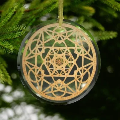 Pewter Snowflake Metatron Cube Silver/Gold Sacred Geometry Ornament,Gift for Birthday/Christmas/Meditation/Housewarming/Graduation/Yoga