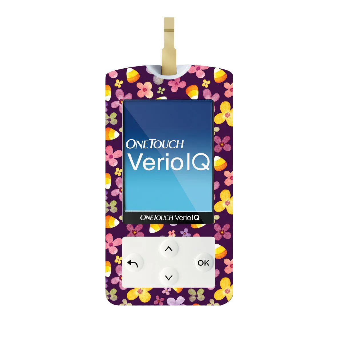 Purple Floral for OneTouch Verio IQ Glucometer