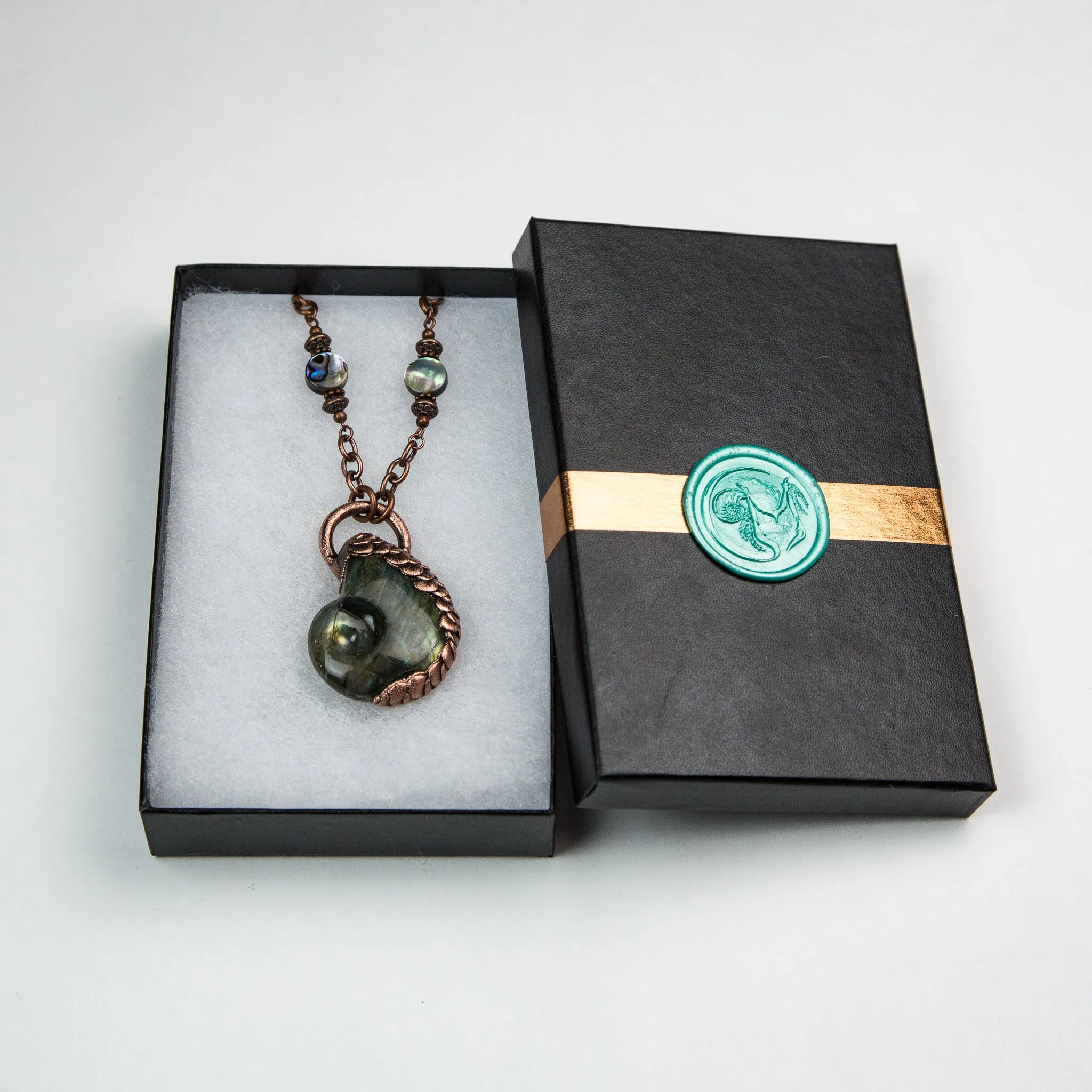 Scaled | Carved Labradorite Shell