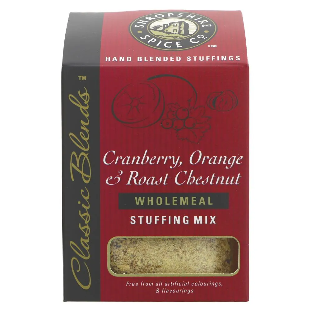 Shropshire Spice Co Cranberry, Orange & Roast Chestnut Wholemeal Stuffing Mix 150g