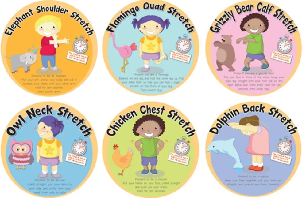 Stretches Set of 6 Outdoor Sign