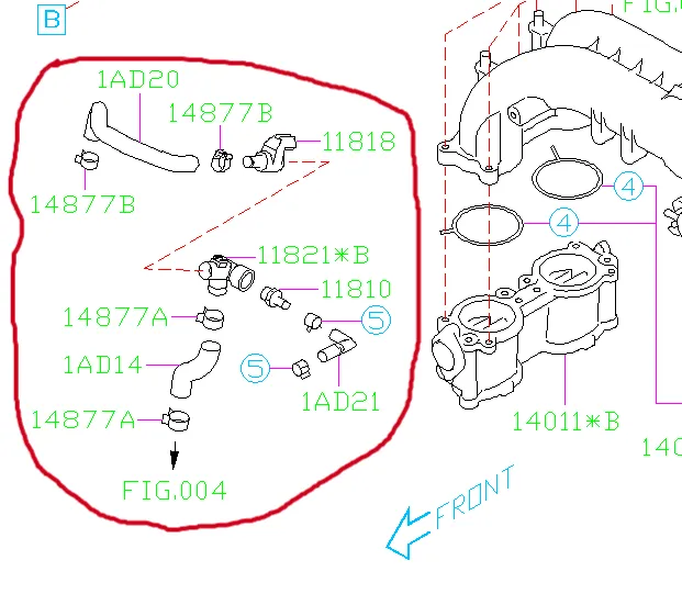 Subaru OEM PCV Assembly 2008-2009 WRX