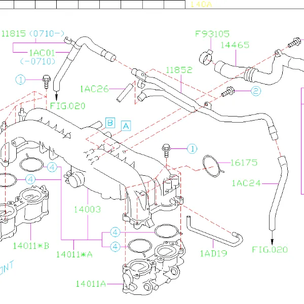 Subaru PCV Breather Hoses 2005-2009 LGT