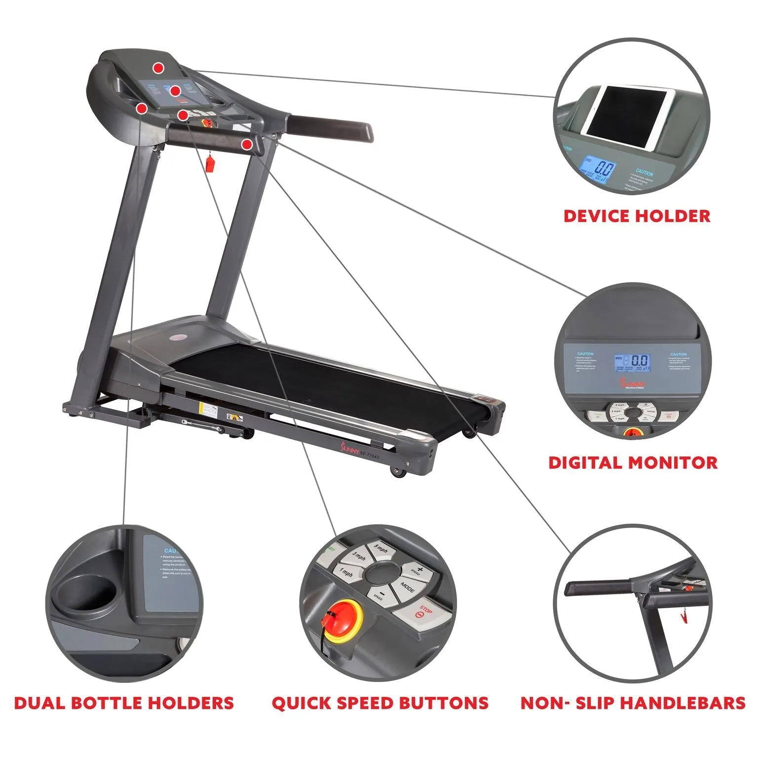 Sunny Health & Fitness Heavy Duty Walking Treadmill