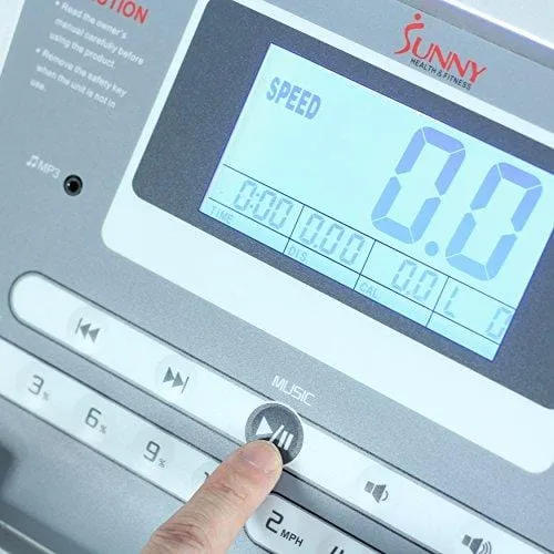 Sunny Health & Fitness SF-T7515 Smart Treadmill with Auto Incline, Sound System, Bluetooth and Phone Function