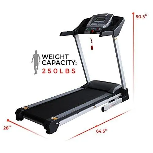 Sunny Health & Fitness SF-T7515 Smart Treadmill with Auto Incline, Sound System, Bluetooth and Phone Function