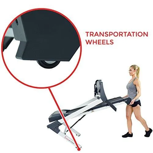 Sunny Health & Fitness SF-T7515 Smart Treadmill with Auto Incline, Sound System, Bluetooth and Phone Function