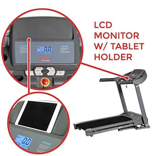 Sunny Health & Fitness T7643 Heavy Duty Walking Treadmill with 350 lb High Weight Capacity, Wide Walking Area and Folding for Storage