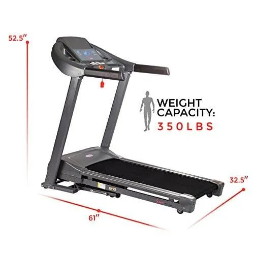 Sunny Health & Fitness T7643 Heavy Duty Walking Treadmill with 350 lb High Weight Capacity, Wide Walking Area and Folding for Storage