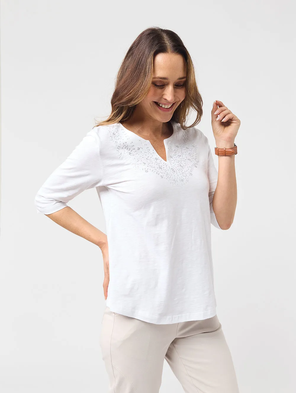 Sylvia Elbow Sleeve Top