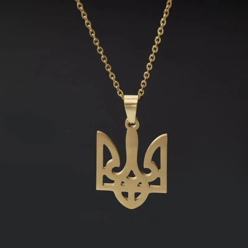 Ukrainien National Symbol Slava Ukraine Pendant Necklace for Men  amd Woman