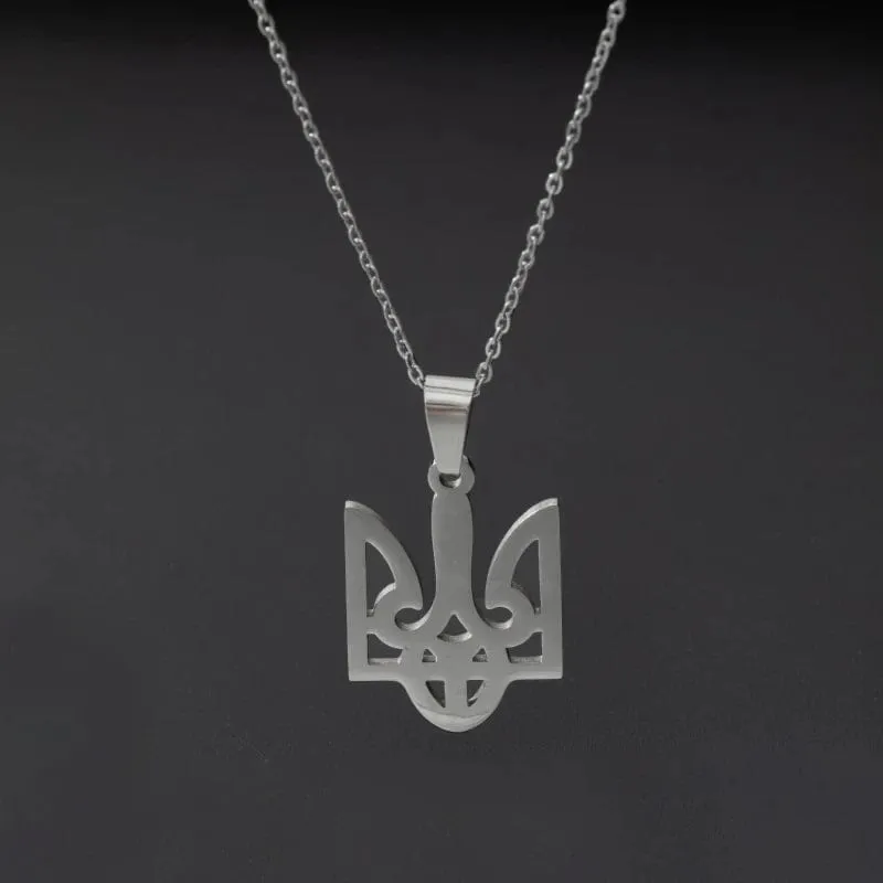 Ukrainien National Symbol Slava Ukraine Pendant Necklace for Men  amd Woman