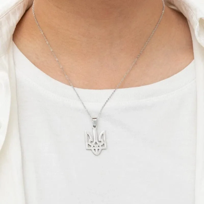 Ukrainien National Symbol Slava Ukraine Pendant Necklace for Men  amd Woman