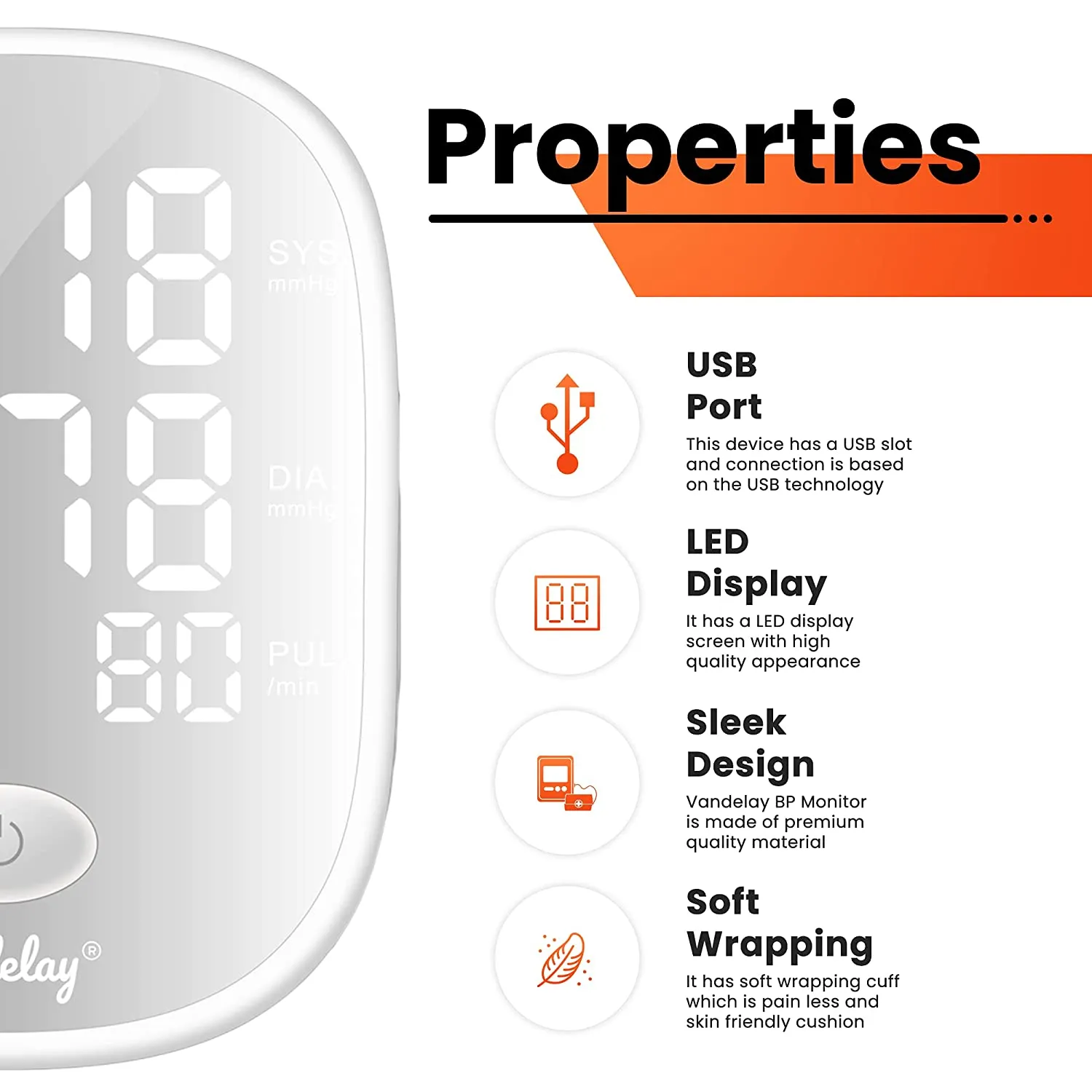 Vandelay BP900 Fully automatic Blood Pressure Monitor (Silver)