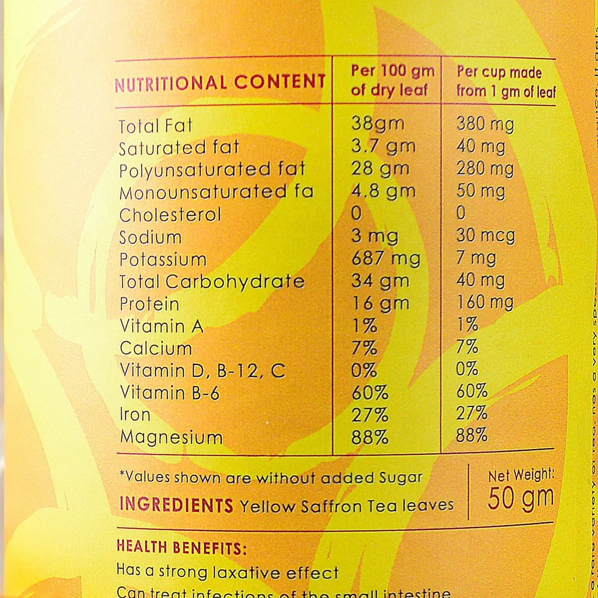 Yellow Saffron Tea